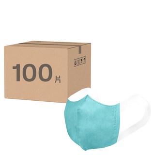 順易利 立體醫用口罩 寬耳帶 兒童 S, 湖水綠, 50片, 2盒