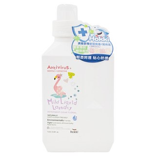 hokki 小怪獸 Antivirus+ 洗衣精 溫和清潔 純淨花香, 1L, 1瓶