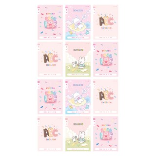 morning glory 小學英文寬行練習本 B款, 2組, 泡泡熊 + 鬆軟棉花 + 英文字母 + 兔子學習款 + 款式隨機 2本