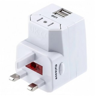 TRISTAR 三星牌 萬國充電器轉換插頭 3孔 TS-USB171, 1個, 8.5cm, 白色