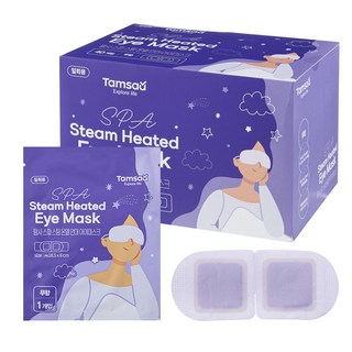 Tamsaa 眼部SPA溫熱眼罩 蒸氣眼罩 眼部熱敷包 無香, 40入, 1個