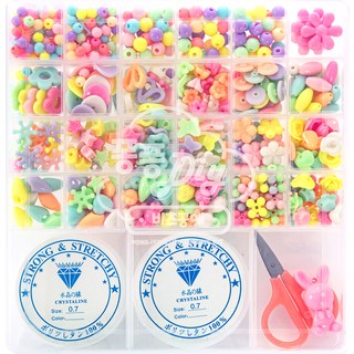 Pinky 24格串珠DIY組+聚氨酯繩 2捲, A01-Pastel