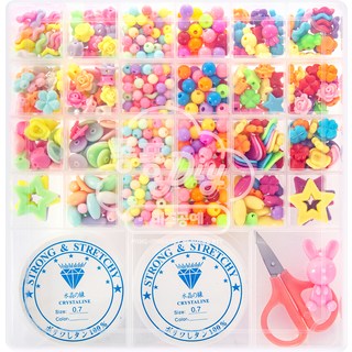 i'm pinky Pong Pong串珠工藝 24格 DIY套組 A06 粉彩鮮豔 內含2p彈力繩, 混合顏色