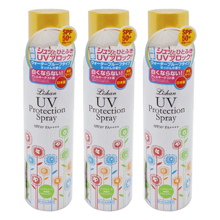LISHAN UV防曬噴霧 SPF50+ PA++++ 白色, 100g, 3瓶