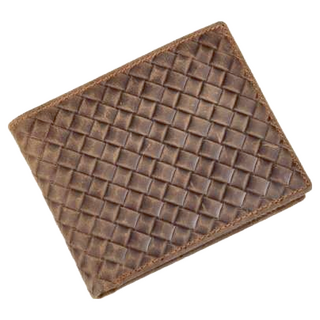 男士 頭層牛皮, 咖啡色, 短夾