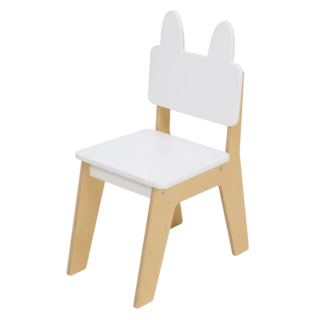 mentari 北歐學習椅 小兔 MT7853 適用年齡：3歲以上, 小兔 白色 + 木頭色, 1個