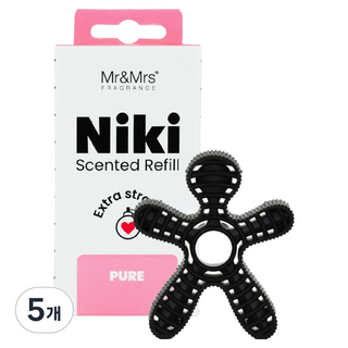 Mr&Mrs FRAGRANCE Niki 車用芳香劑補充蕊, 純淨, 5個