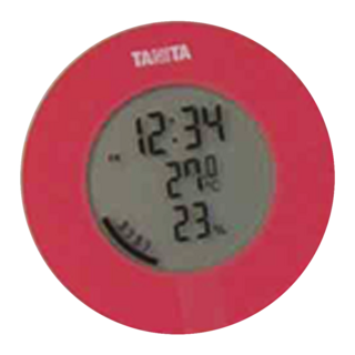 TANITA 塔尼達 日本TANITA溫濕度電子時鐘 TT-585, 紅色