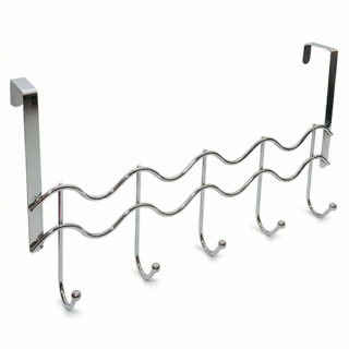 MH 家居 波浪型門後架 掛勾架 85 x 32 x 30cm, 不鏽鋼色, 1個