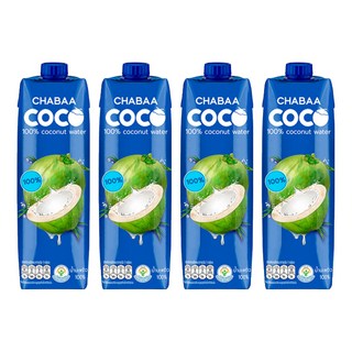 CHABAA 啜吧 100%椰子汁 原裝進口 高鈣高鐵, 1L, 4瓶