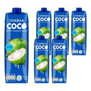 CHABAA 啜吧 原裝進口 100%純椰子水 高鈣高鐵, 1L, 6瓶