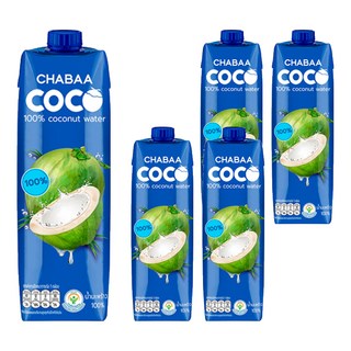 CHABAA 啜吧 原裝進口 100%純椰子水 高鈣高鐵, 1L, 5瓶