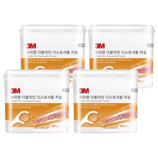 3M 雙線細滑牙線棒, 124支, 4盒