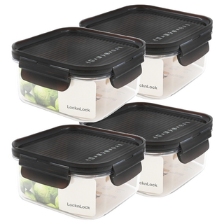Locknlock 樂扣樂扣 Bisfree Modular 積木晶透保鮮盒 節省空間方便堆疊收納 不易卡髒 輕盈耐用, 600ml, 4個