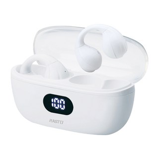 RASTO RS60 耳夾式氣傳導電量顯示真無線藍牙5.3耳機, R-EPA064, 白色