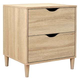 HOPMA 合馬家具 美背歐風二抽斗櫃, 寬49X深40X高54cm, 淺橡木色, 1個