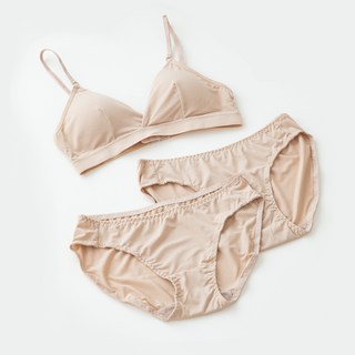 맬러뮤트 홑겹 통기성 컴포트 브라렛 + 팬티 2p 세트