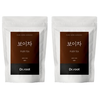 Dr.root 普洱茶三角茶包, 2袋, 25包, 1.2g