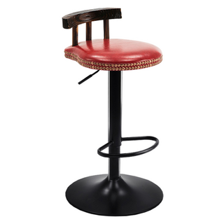 復古風升降吧台椅 45 x 45 x 45cm 13kg, 紅色, 1個