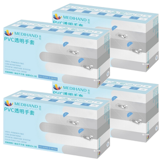 MEDIHAND 美恆 PVC透明手套 XL 4.5g, 100個, 4盒