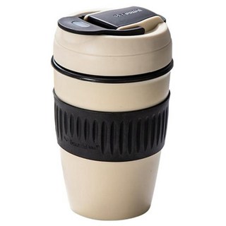 理享家 便攜陶瓷吸管保溫杯 340ml, 黑色, 1個