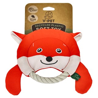 V-PET 狗玩具 飛盤, 狐狸/猴子/樹懶造型, 繩結玩具, 中, 1個