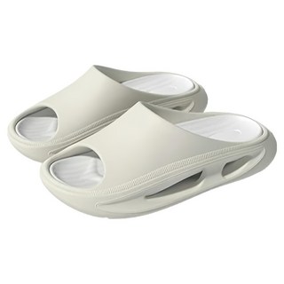 CHEDOIR 鏤空減震舒壓運動拖鞋 EVA材質, 米白色, 40-41