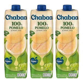 CHABAA 啜吧 100% 柚子佐葡萄果汁, 1L, 3瓶