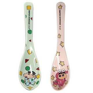 Shinchan 蠟筆小新 烏龍麵湯匙, 粉色 + 綠色, 2支湯匙, 1組