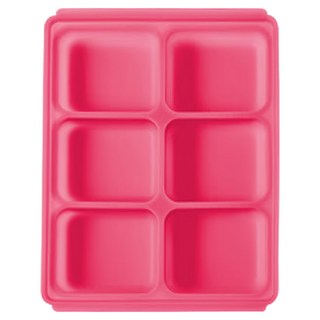 tgm 馬卡龍 白金矽膠副食品冷凍儲存分裝盒, 紅色, 1個, 45g