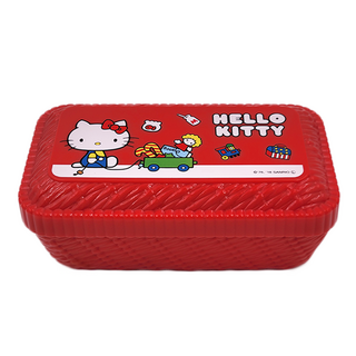 Skater 塑膠便當盒 580ml, Hello Kitty 野餐籃風 紅色, 1個