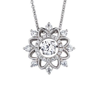 Crossfor 日本進口主鑽 Dancing Stone系列 純銀懸浮閃動項鍊 A7款