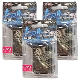 SAME 莎美 太刀 三本鉤 SSH-061NS 亮錫, S, 3入, 1組