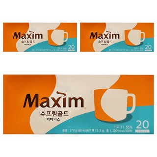 Maxim 麥心 典藏精品拿鐵咖啡 濃郁香醇 香氣迷人, 13.5g, 20包, 3盒