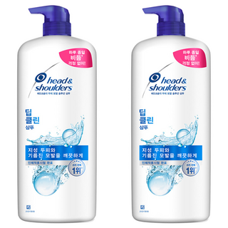 海飛絲深層清潔洗髮水, 1200毫升, 2個