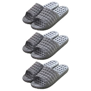 Block Mart 男款浴室拖鞋, 灰紫色, 3雙