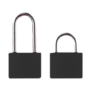 WIDE VIEW 行李箱黃銅鑰匙小掛鎖 長短組, 防盜防竊, 附贈兩把鑰匙, 黑色, 長款 4.5mm 短款 3.4mm