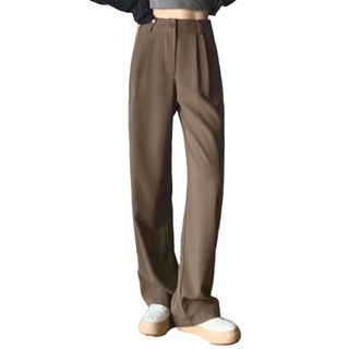 多巴胺 顯瘦長腿西裝褲/寬褲 棉+聚酯纖維, L, 卡其色, 1件
