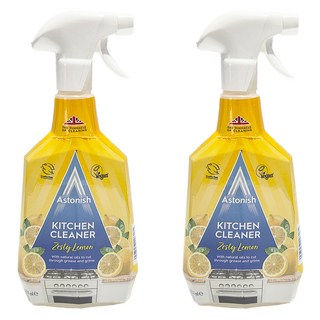 Astonish 速效廚房去汙清潔劑 清新檸檬香 天然精油配方 有效去除油脂和污垢, 750ml, 2瓶