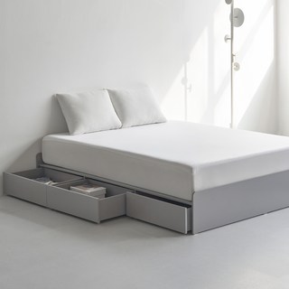 도모 라베노 무헤드 3단 수납형 침대 프레임 단품 방문설치, 그레이