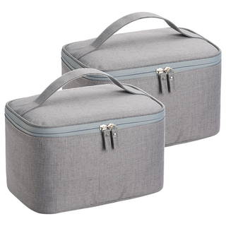 手提化妝包 灰色 240 x 160mm 112g 牛津布, 2個