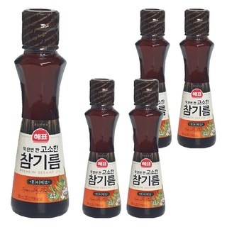Haepyo 芝麻油, 100%芝麻製作, 香氣濃郁, 適用於蔬菜涼拌、韓式料理、沾醬, 110ml, 5瓶