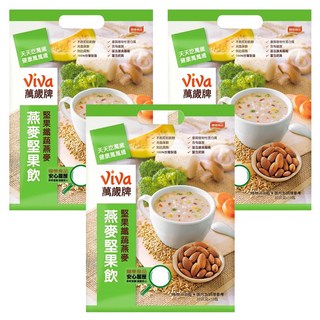 ViVa 萬歲牌 燕麥堅果飲 纖蔬燕麥 原果研磨 顆粒口感 含膳食纖維, 32g, 10包, 3袋