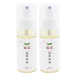 鱷魚 安心植物防蚊液, 80ml, 2瓶