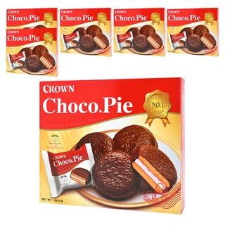 CROWN 皇冠 巧克力派, 香濃巧克力 內裡包裹夾心 獨立包裝 下午茶必備小點心, 300g, 6盒