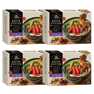 STAR FOOD 星廚饌 蕃茄半筋半肉牛肉麵, 575g, 4盒