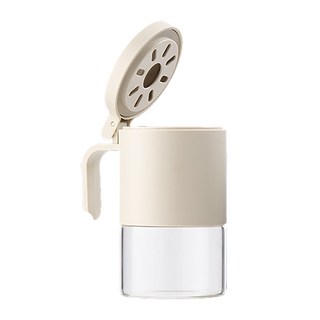 北歐居家風立蓋防潮調味料罐 米色, 300ml, 1個