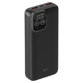 SKY 필 PD20 LCD 디스플레이 고속 충전 보조배터리 20000mAh 22.5W, SKY-PD20, 블랙