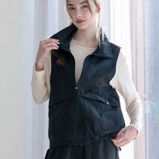 韓國 DURAN 女款高領拉鍊外罩背心