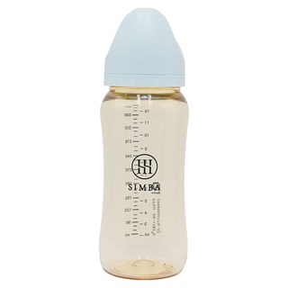 Simba 小獅王辛巴 蘊蜜鉑金PPSU寬口防脹氣奶瓶 3個月以上全齡適用, 晨藍, 360ml, 1個